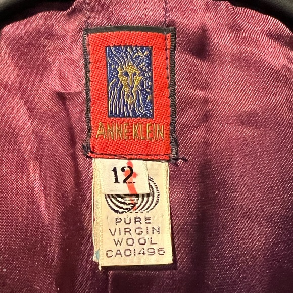 Anne Klein Vintage Ladies sz 12 Navy Wool Blazer - Picture 4 of 11